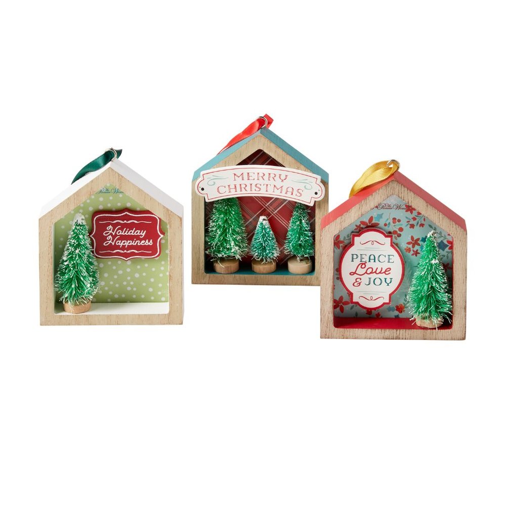 The Pioneer Woman House Shadowbox 3-Piece Ornament Bundle